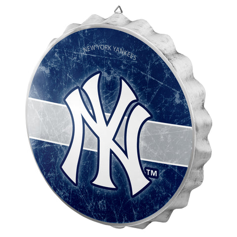 New York Yankees Metal Distressed Bottle Cap Sign