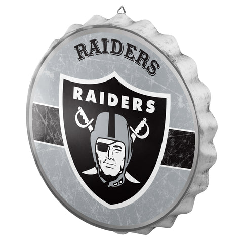 Las Vegas Raiders Metal Distressed Bottle Cap Sign