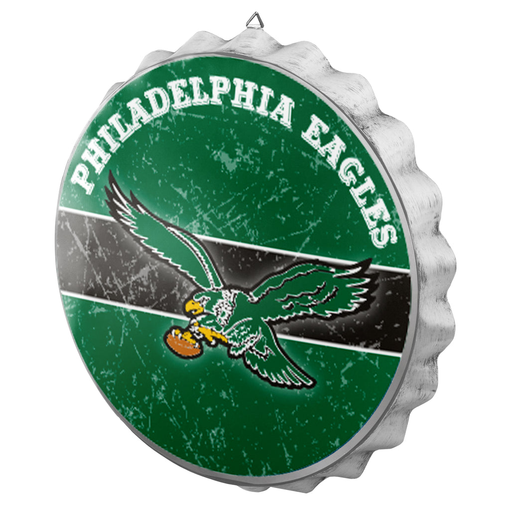 Philadelphia Eagles Retro Metal Distressed Bottle Cap Sign