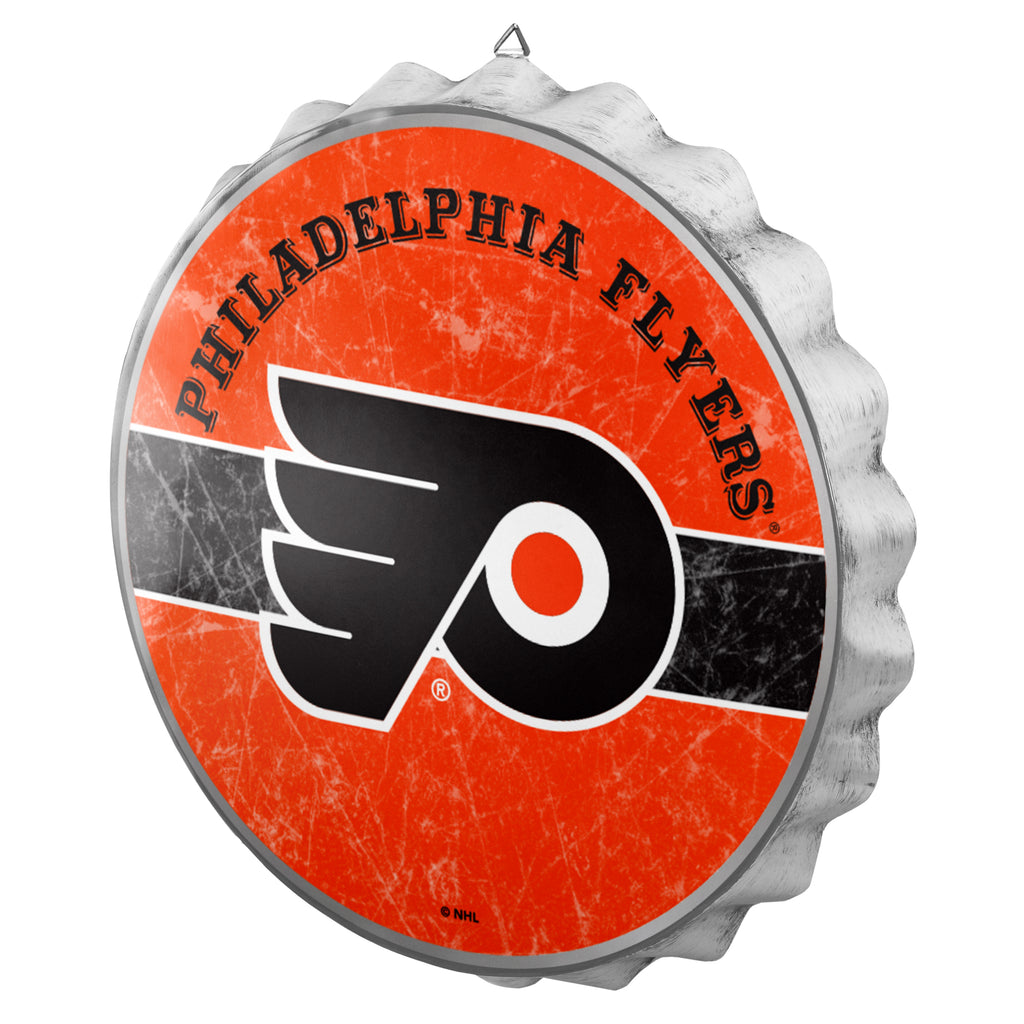 Philadelphia Flyers Metal Distressed Bottle Cap Sign