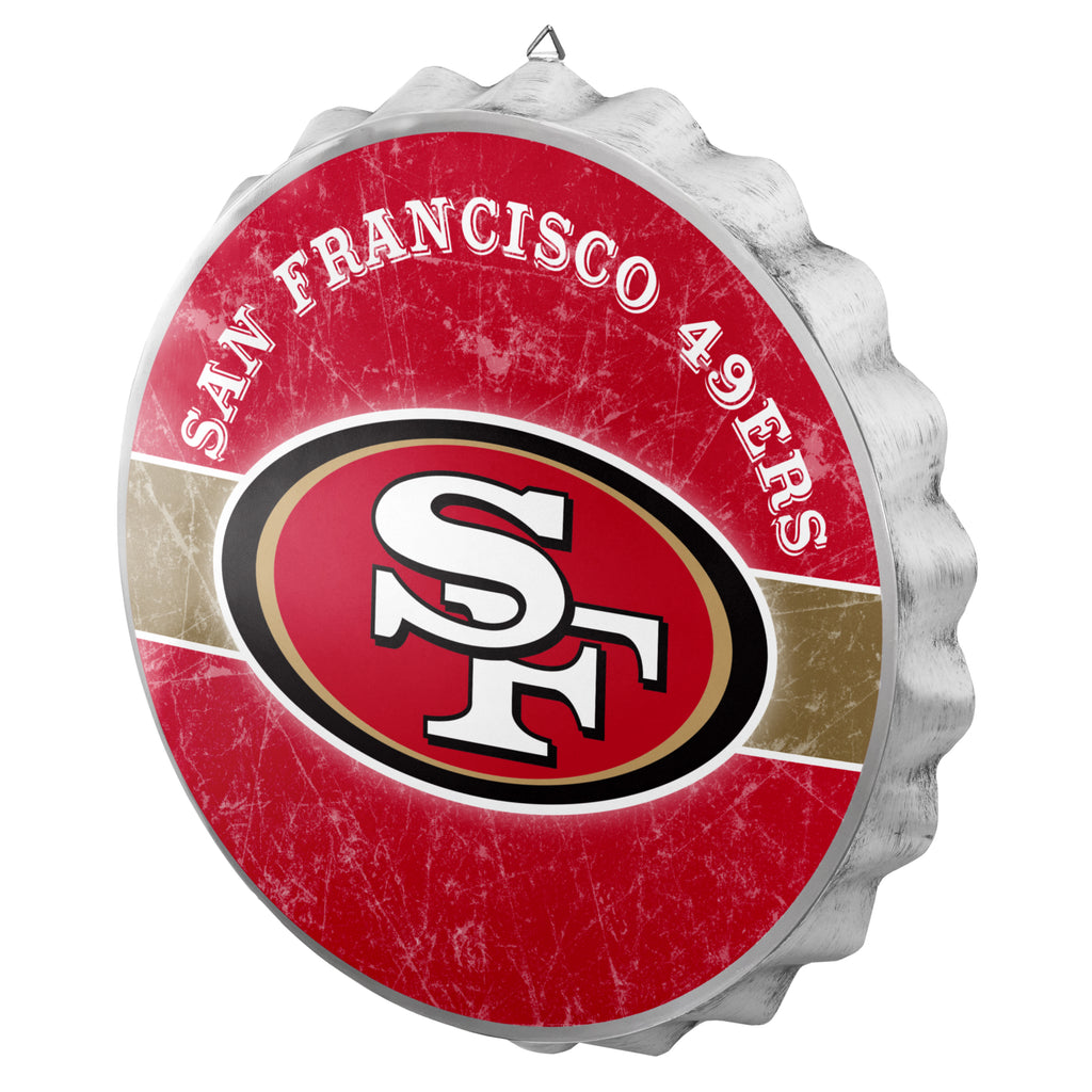San Francisco 49ers Metal Distressed Bottle Cap Sign