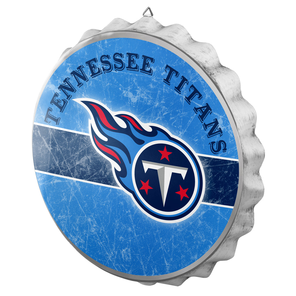 Tennessee Titans Metal Distressed Bottle Cap Sign