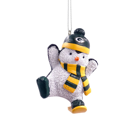 Green Bay Packers Penguin Snowboarding Ornament