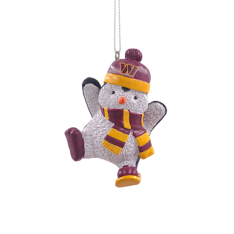 Washington Commanders Penguin Snowboarding Ornament