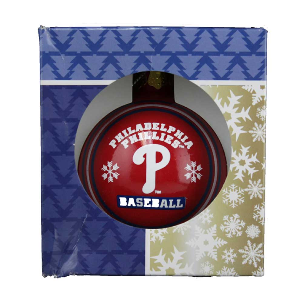 Philadelphia Phillies Red Glass Ball Ornament