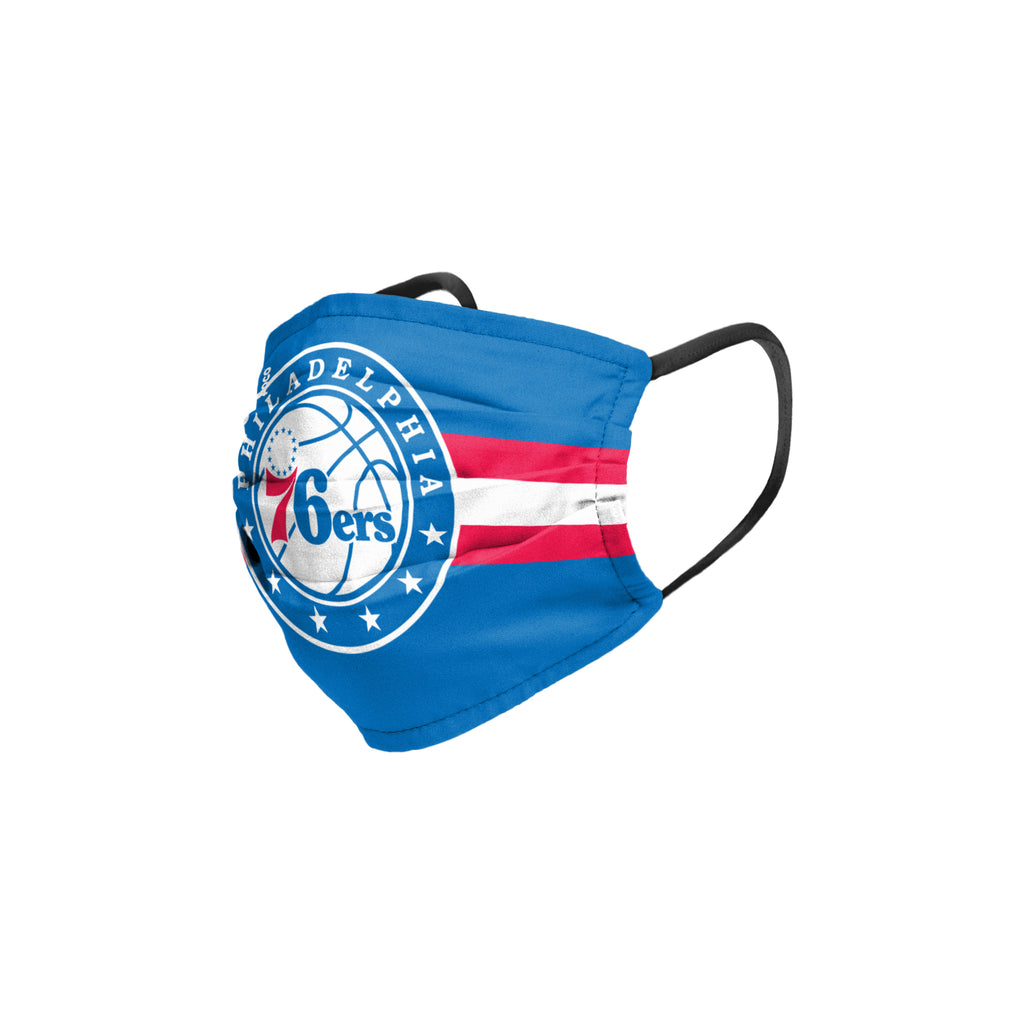 Philadelphia 76ers Stripe Big Logo Pleated Face Cover Mask