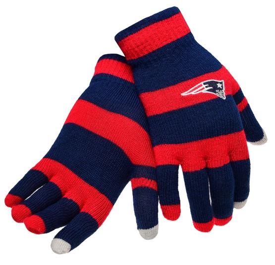 New England Patriots Stripe Knit Texting Glove