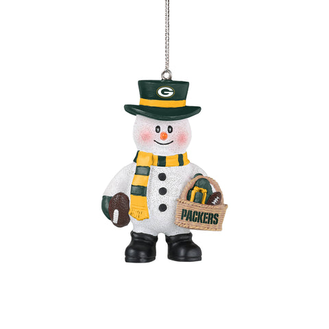 Green Bay Packers Snowman Basket Ornament