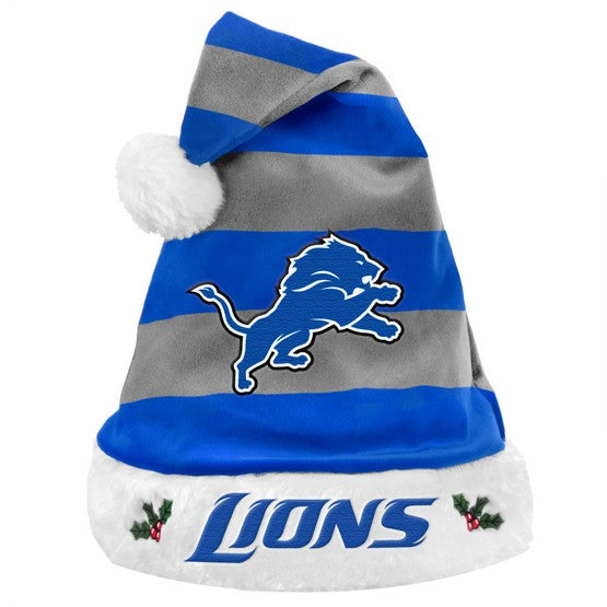 Detroit Lions Striped Santa Hat
