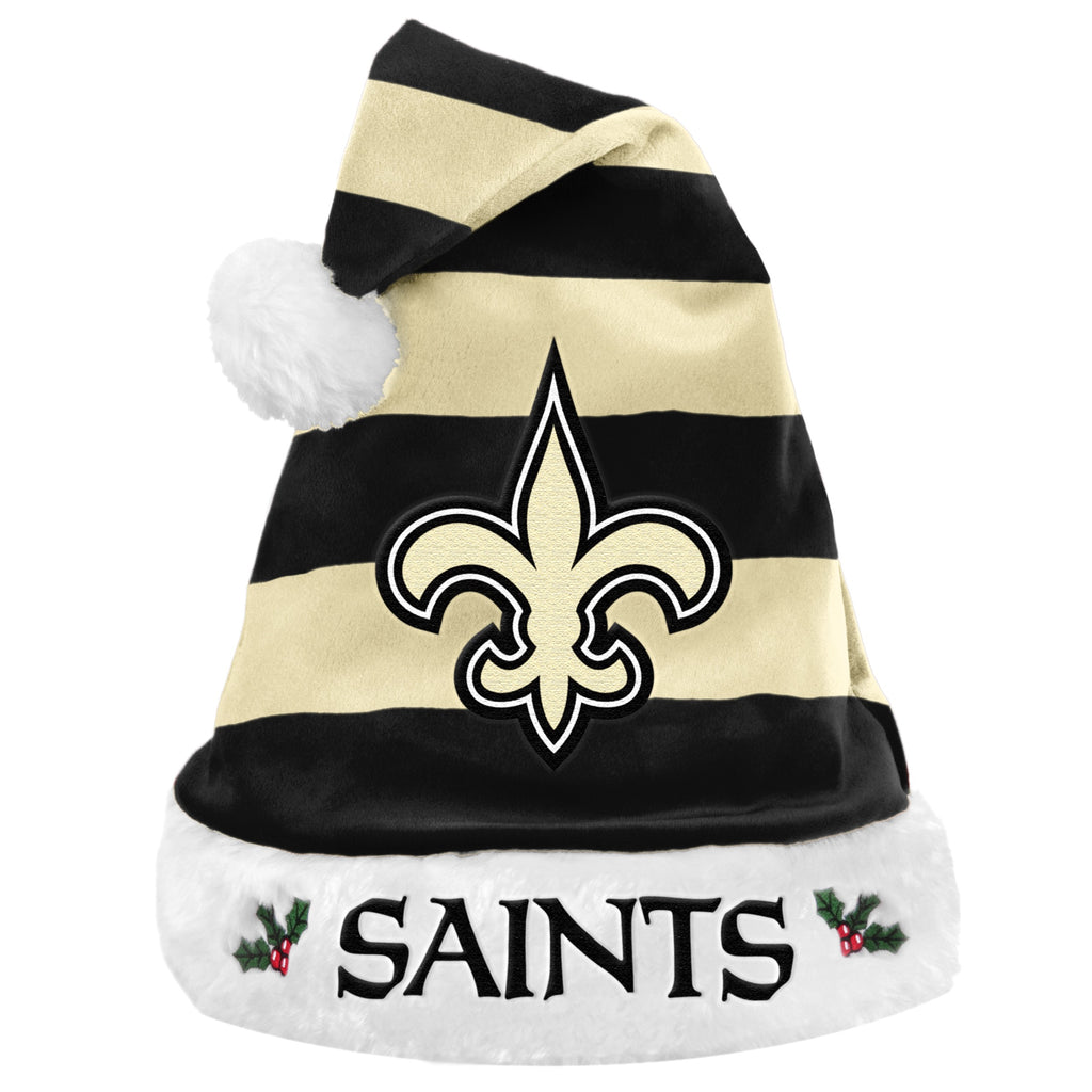 New Orleans Saints Striped Santa Hat