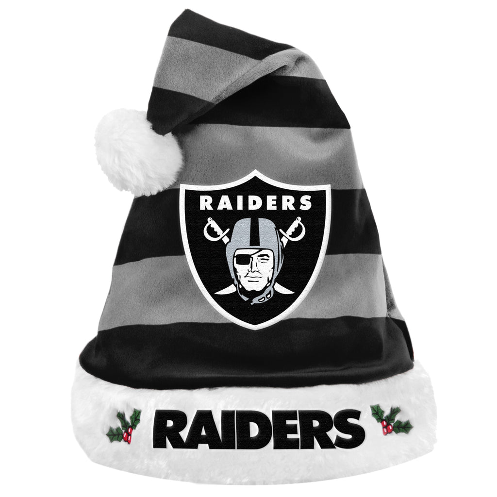 Oakland Raiders Striped Santa Hat