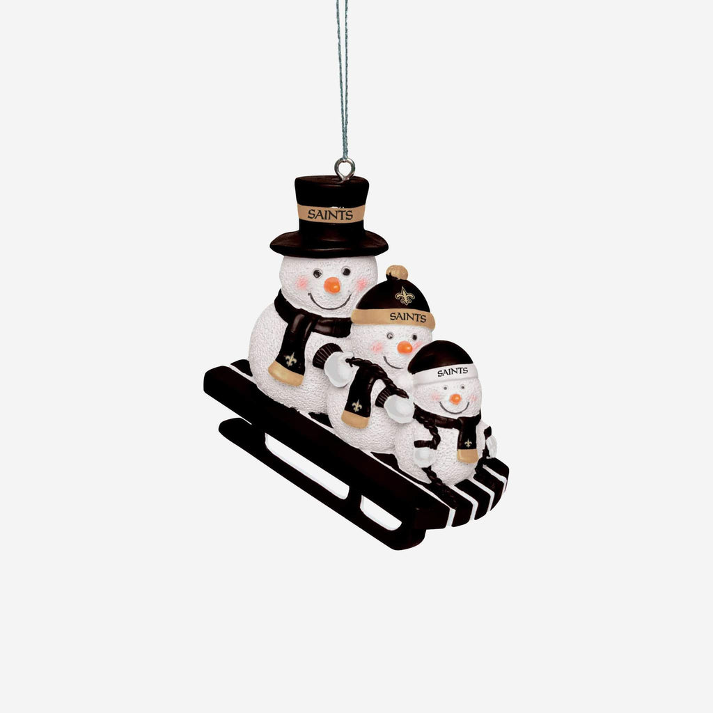 New Orleans Saints Snowmen Sledding Ornament