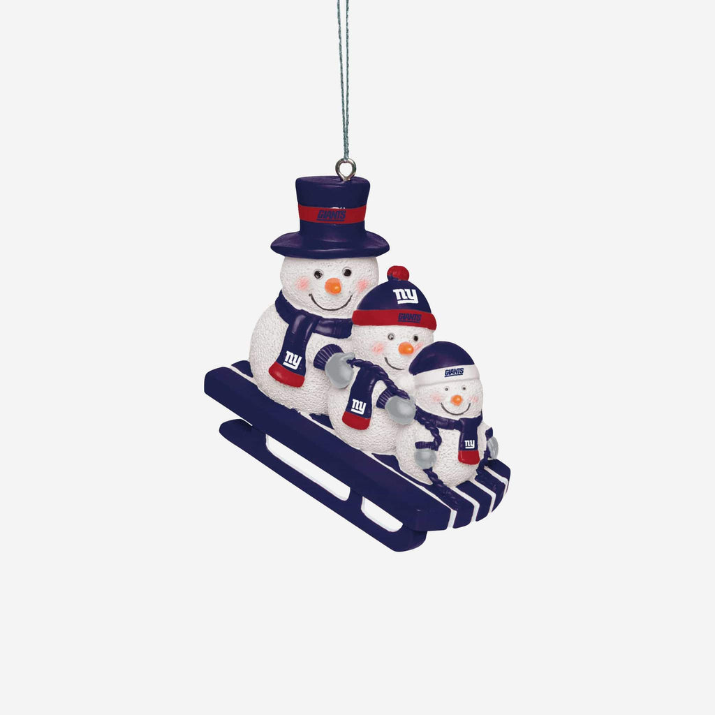 New York Giants Snowmen Sledding Ornament