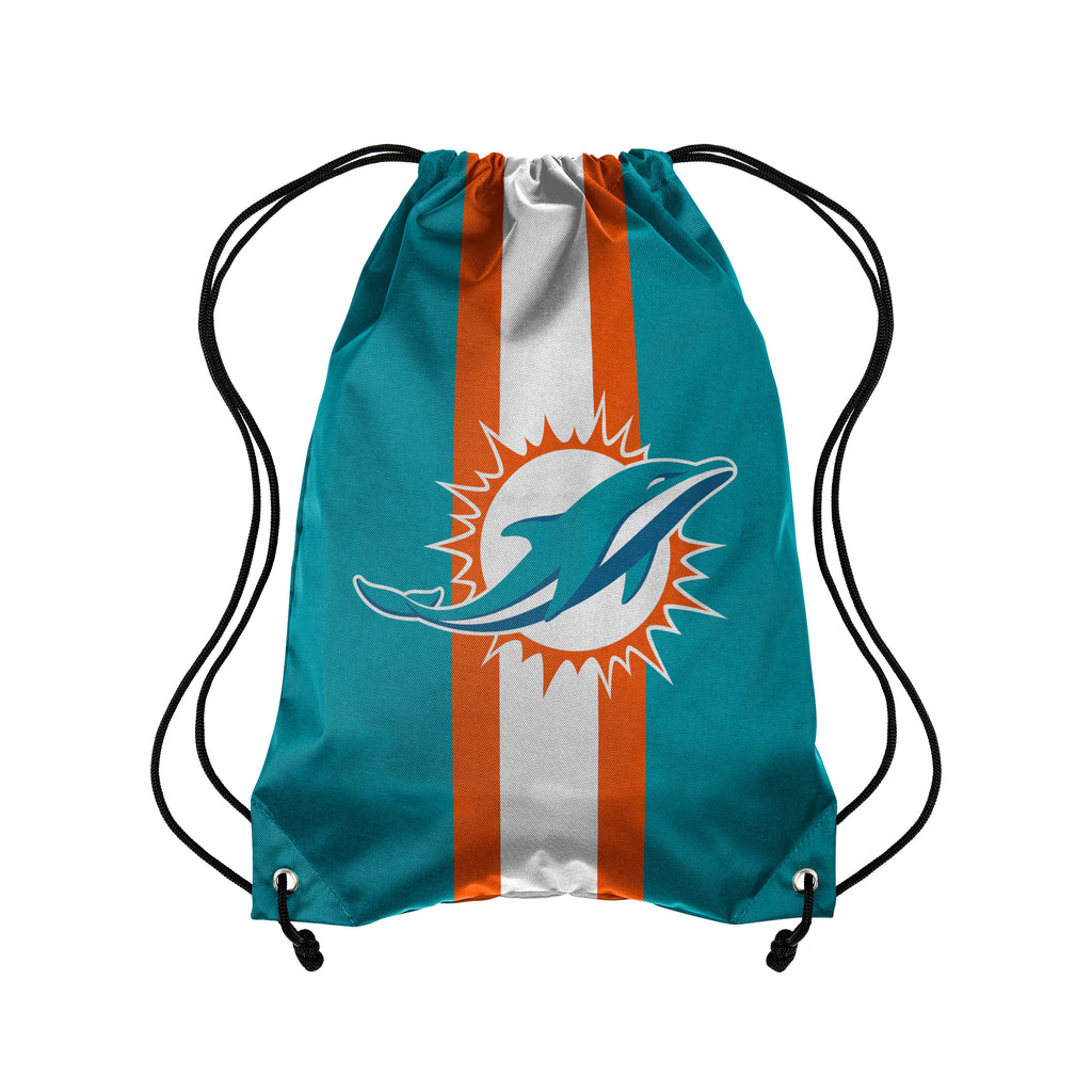 Miami Dolphins Team Stripe Drawstring Backpack