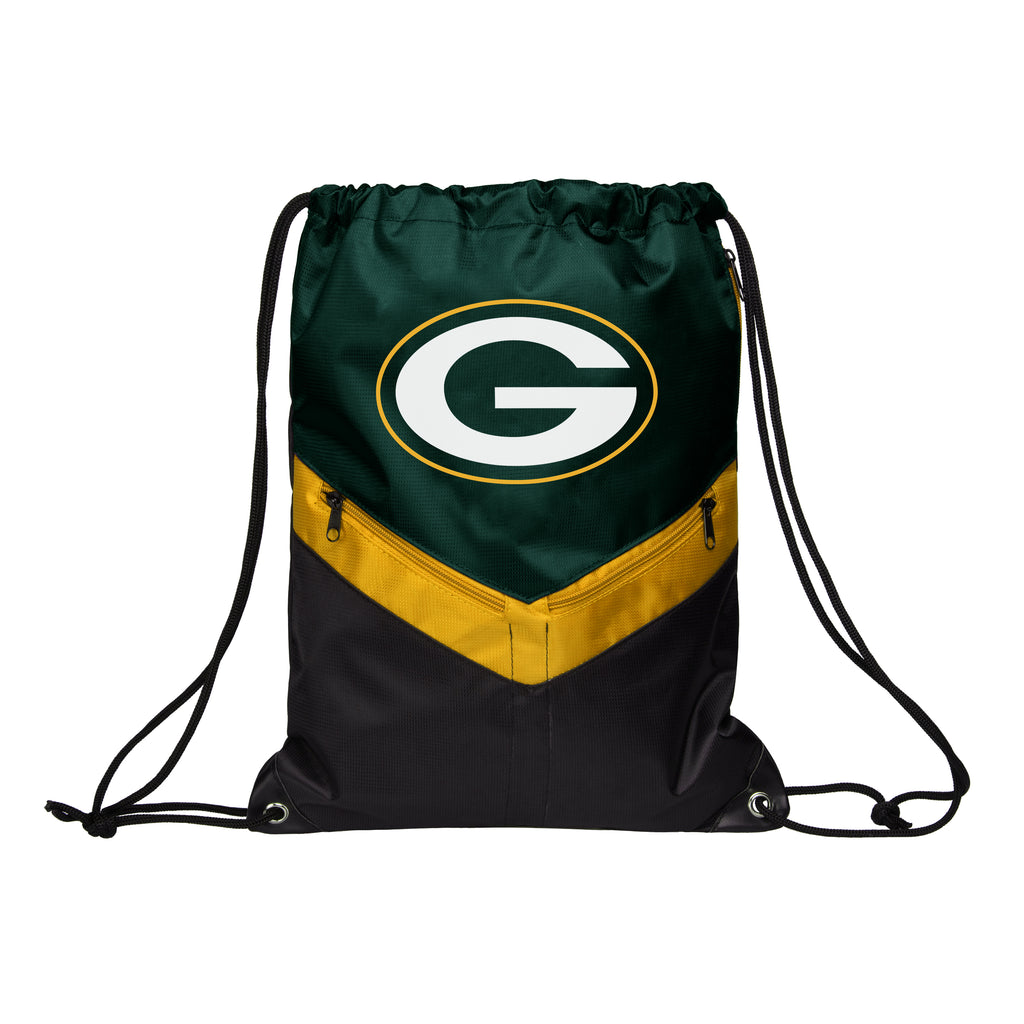 Green Bay Packers Victory Stripe Zipper Drawstring Backpack