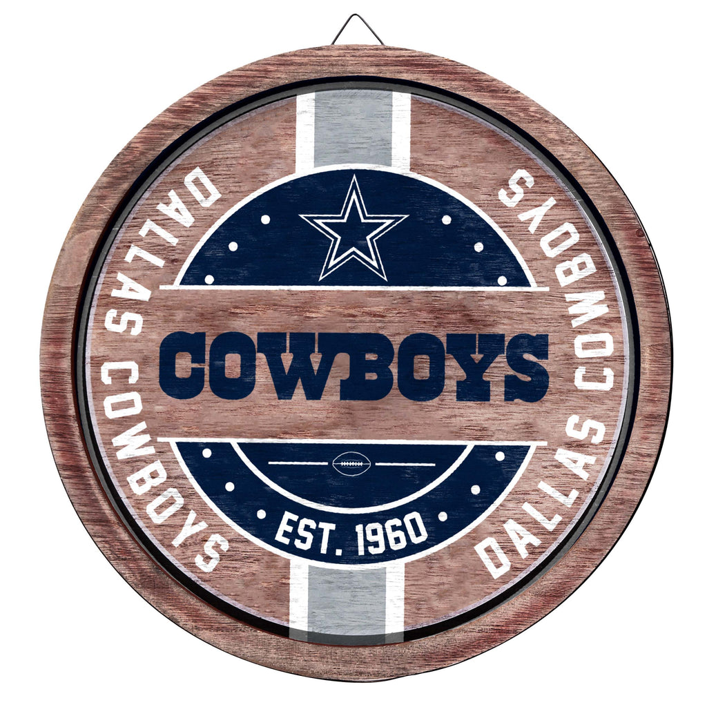 Dallas Cowboys Wooden Barrel Sign