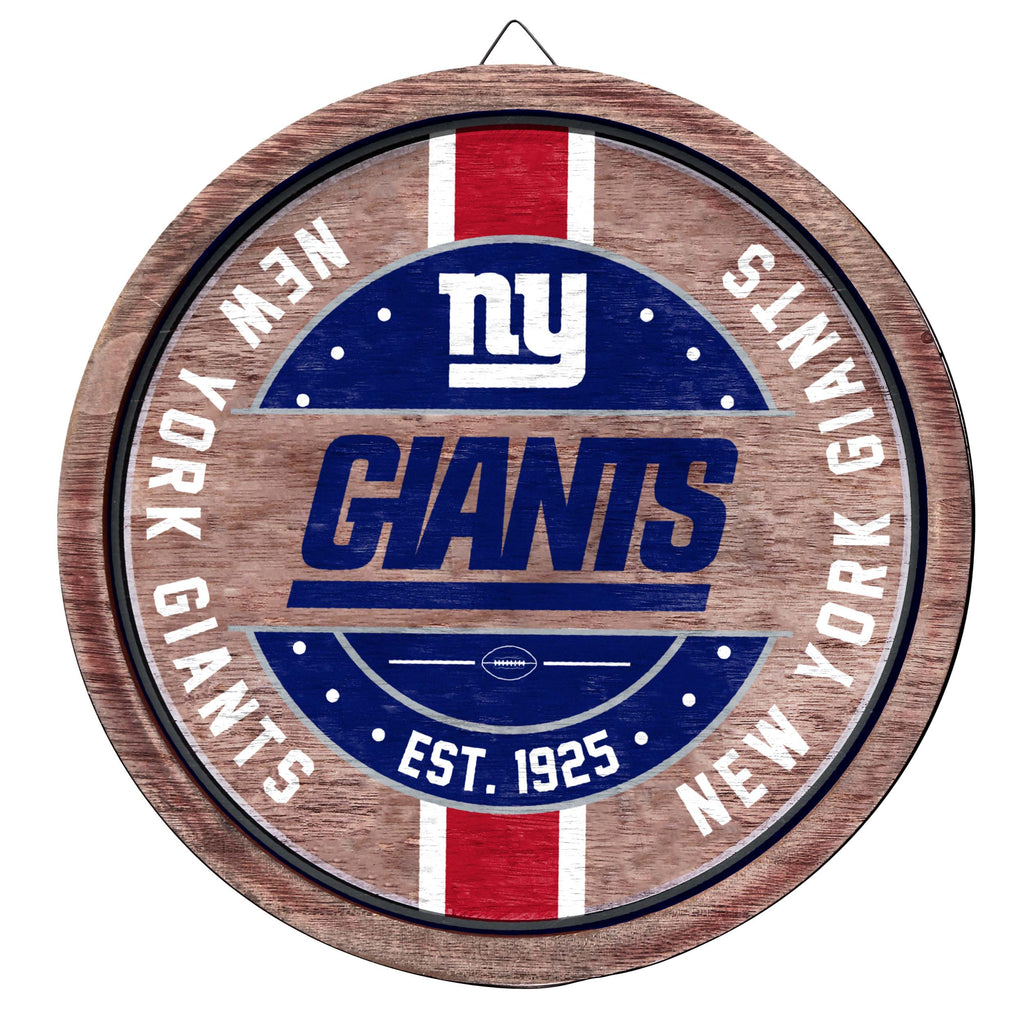 New York Giants Wooden Barrel Sign