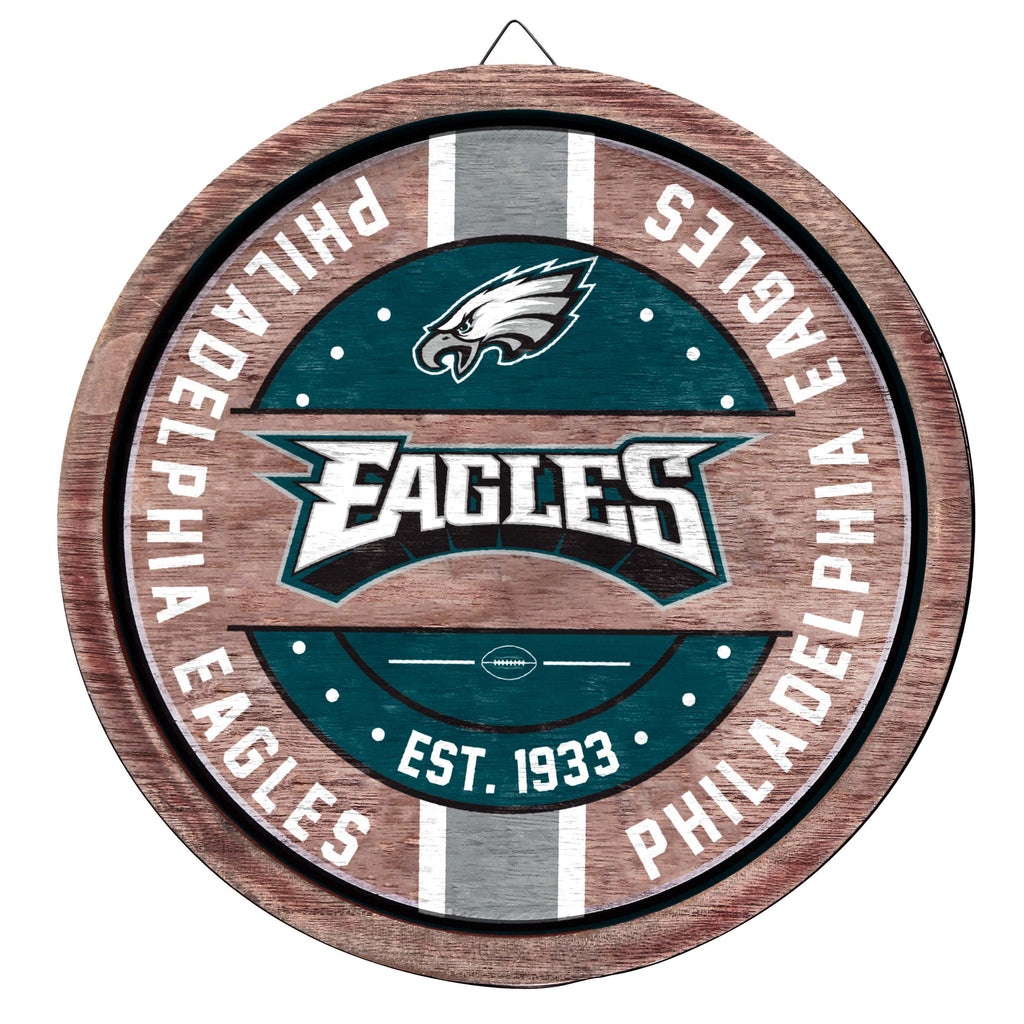 Philadelphia Eagles Wooden Barrel Sign