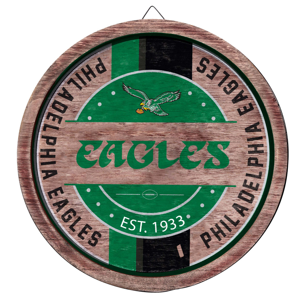 Philadelphia Eagles Retro Wooden Barrel Sign