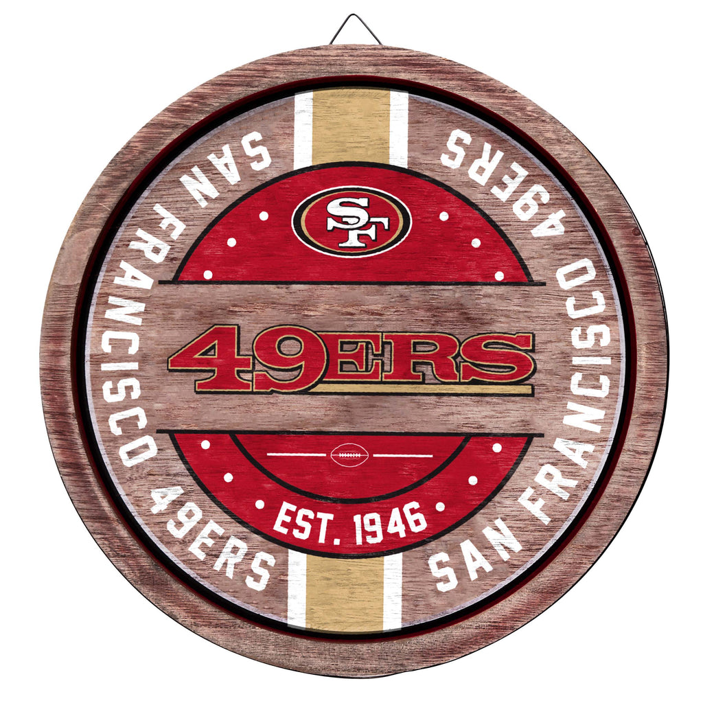 49ers Block Sign San Francisco 49ers Wooden Barrel Sign – Fan Treasures