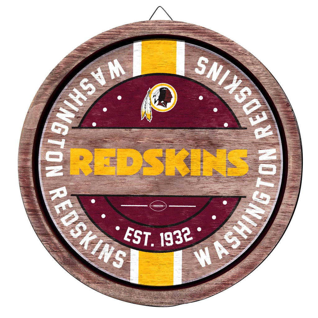 Washington Redskins Wooden Barrel Sign