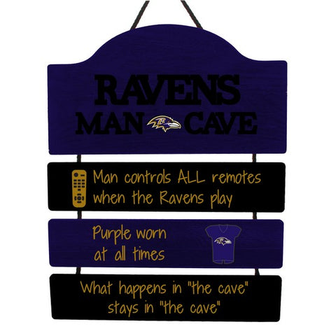 Baltimore Ravens Wooden Man Cave Sign