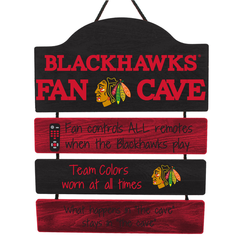 Chicago Blackhawks Wooden Man Cave Sign