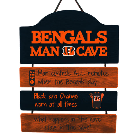 Cincinnati Bengals Wooden Man Cave Sign