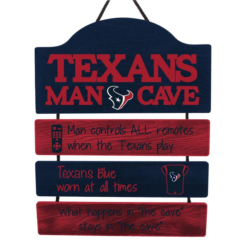 Houston Texans Wooden Man Cave Sign