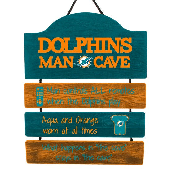 Miami Dolphins Wooden Man Cave Sign