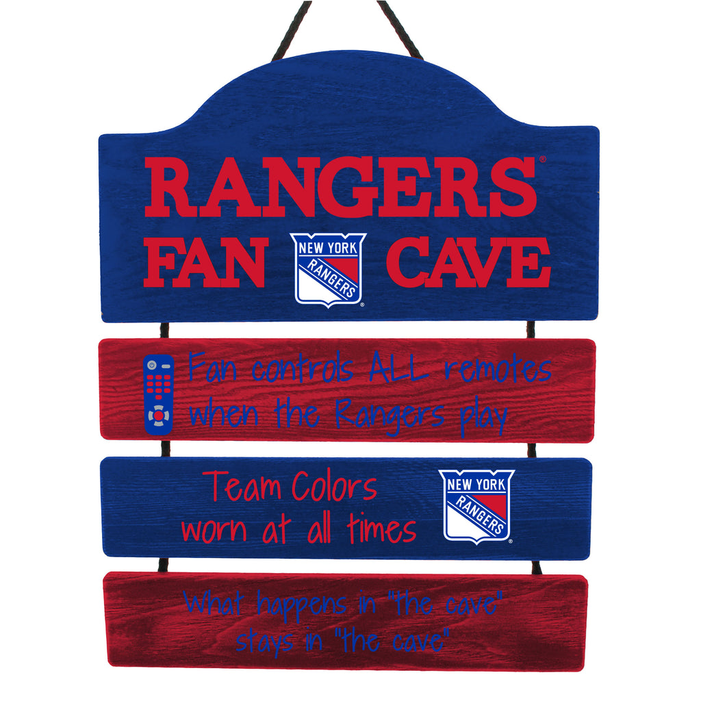 New York Rangers Wooden Man Cave Sign