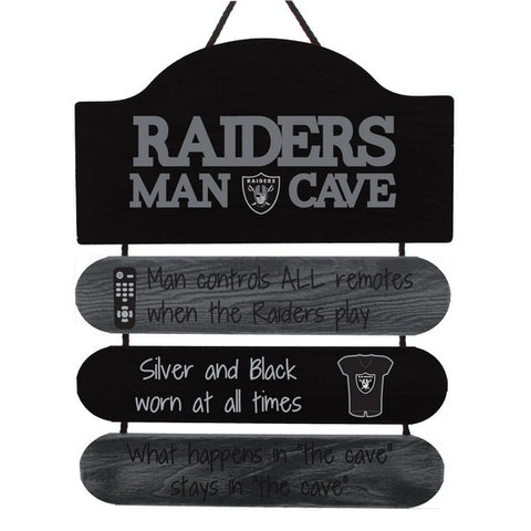 Oakland Raiders Wooden Man Cave Sign