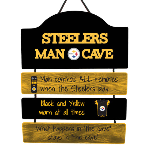 Pittsburgh Steelers Wooden Man Cave Sign