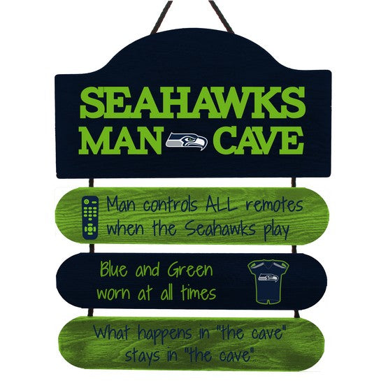 Seattle Seahawks Wooden Man Cave Sign