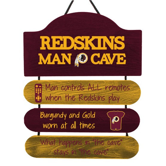 Washington Redskins Wooden Man Cave Sign