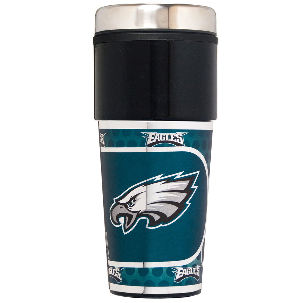 Philadelphia Eagles 16oz White Metallic Coffee Travel Mug