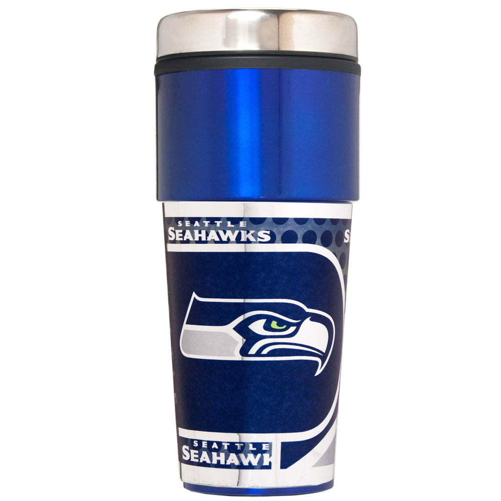 Seattle Seahawks 16oz Blue Metallic Coffee Travel Mug