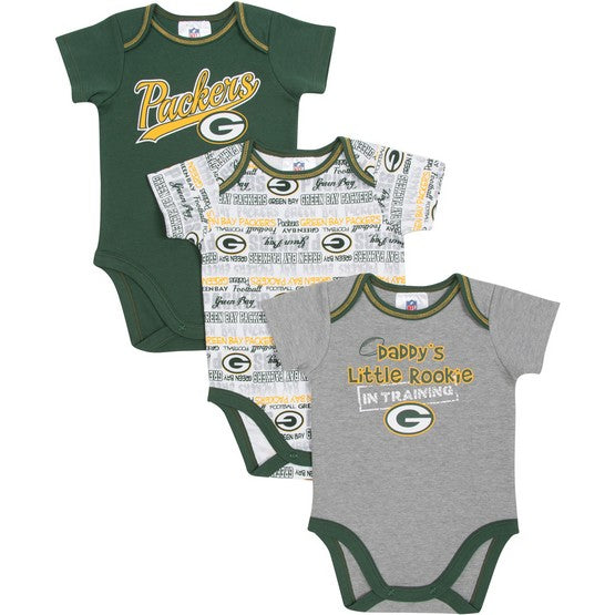 Green Bay Packers 3pk Bodysuits