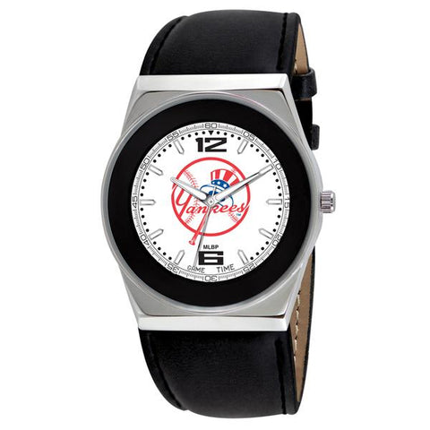 New York Yankees Black Leather Tophat Watch