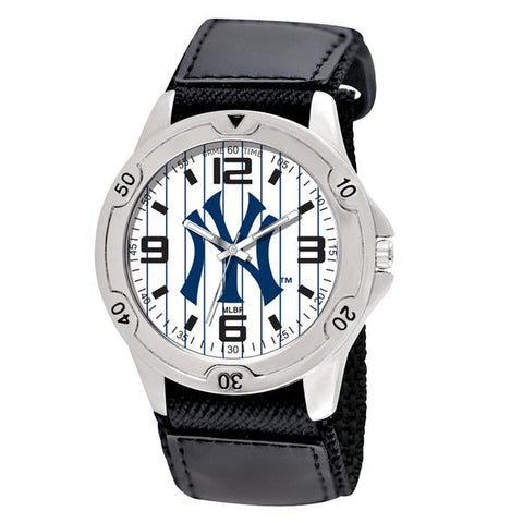 New York Yankees Black Velcro Pinstripe Watch