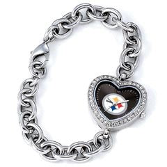 Pittsburgh Steelers Heart Chain Ladies Watch