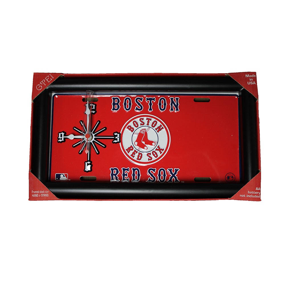 Boston Red Sox License Plate Clock