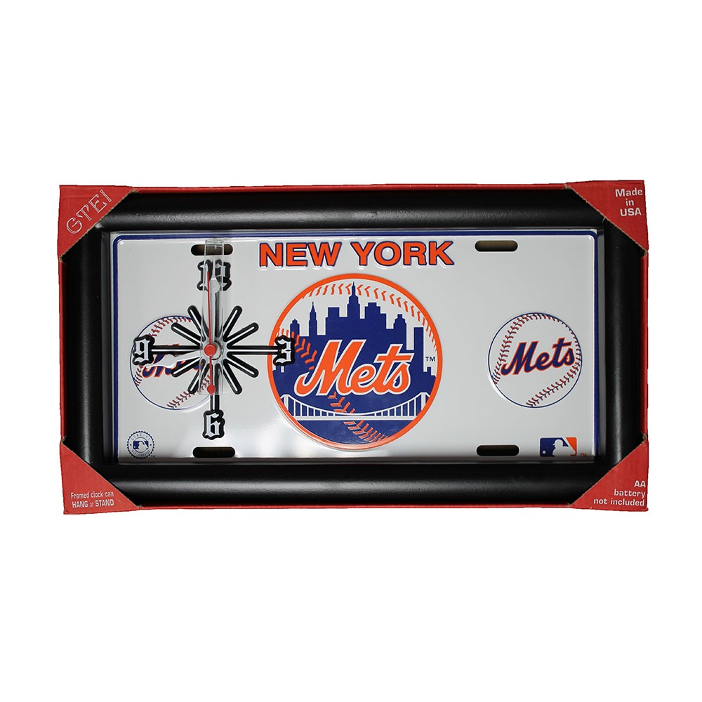 New York Mets License Plate Clock