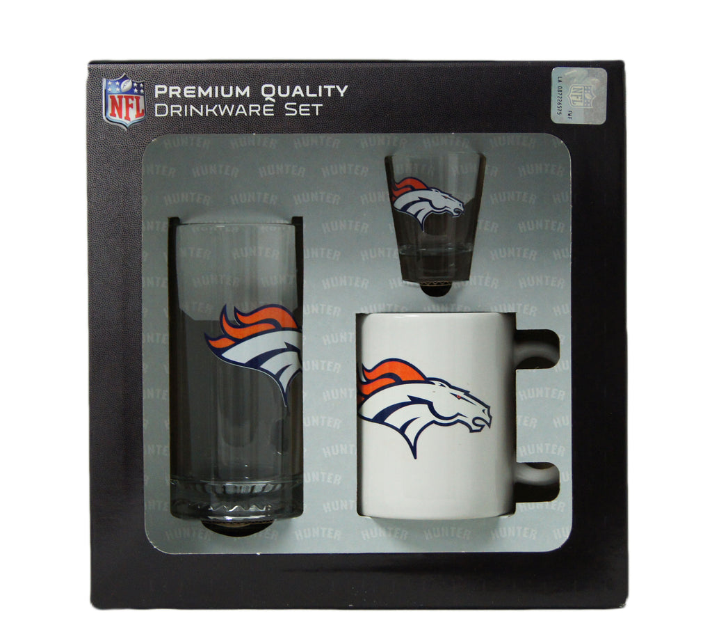 Denver Broncos 3pc Drinkware Set