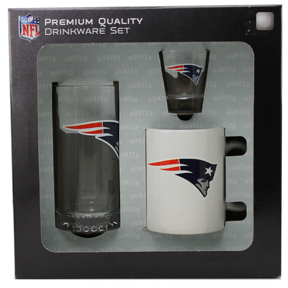 New England Patriots 3pc Drinkware Set