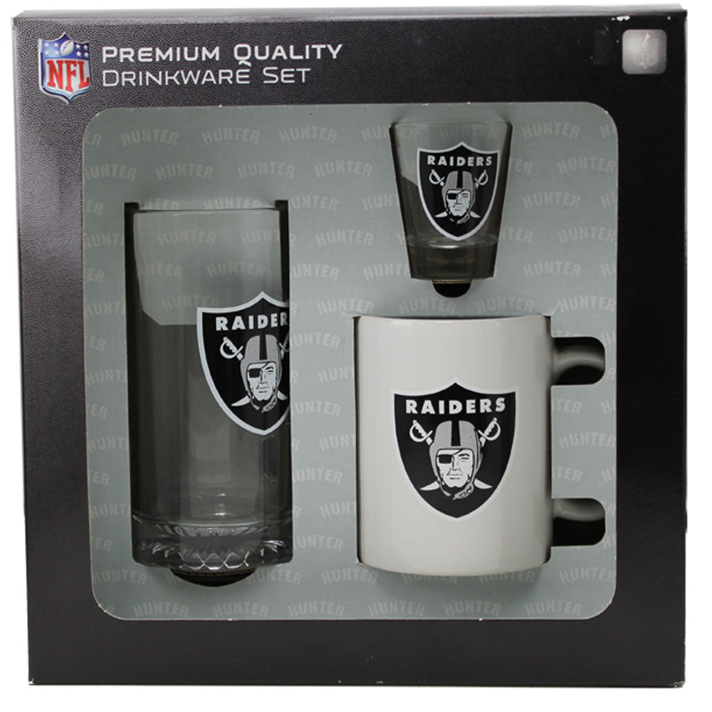 Oakland Raiders 3pc Drinkware Set