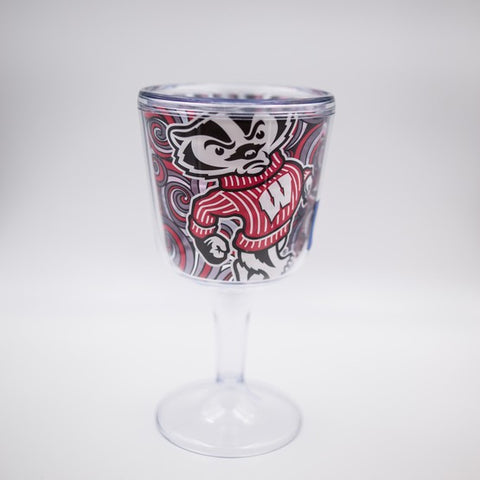 Wisconsin Badgers Acrylic Wine Glass