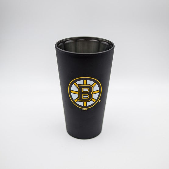 Boston Bruins Black Matte/Chrome Pint