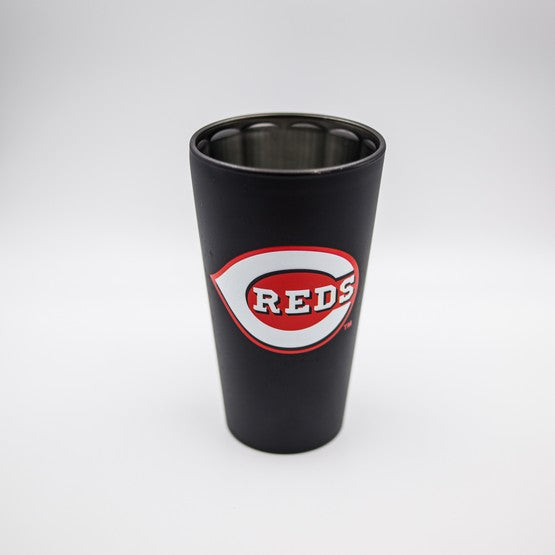 Cincinnati Reds Black Matte/Chrome Pint