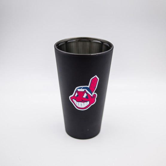 Cleveland Indians Black Matte/Chrome Pint